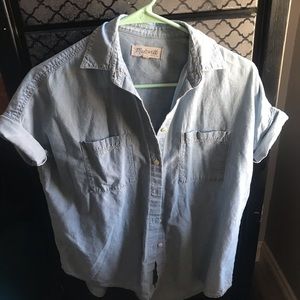 Madewell soft denim short sleeve button down